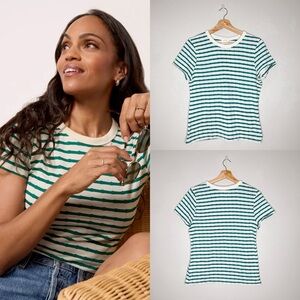 Nation LTD | Laurence Shrunken Tee, Green/White, large